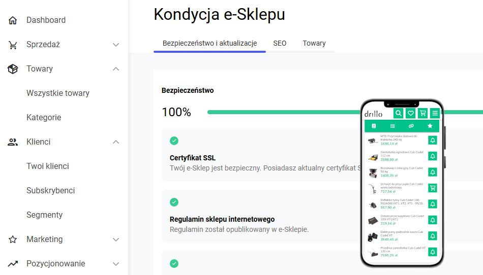 Dedykowany szablon drillo