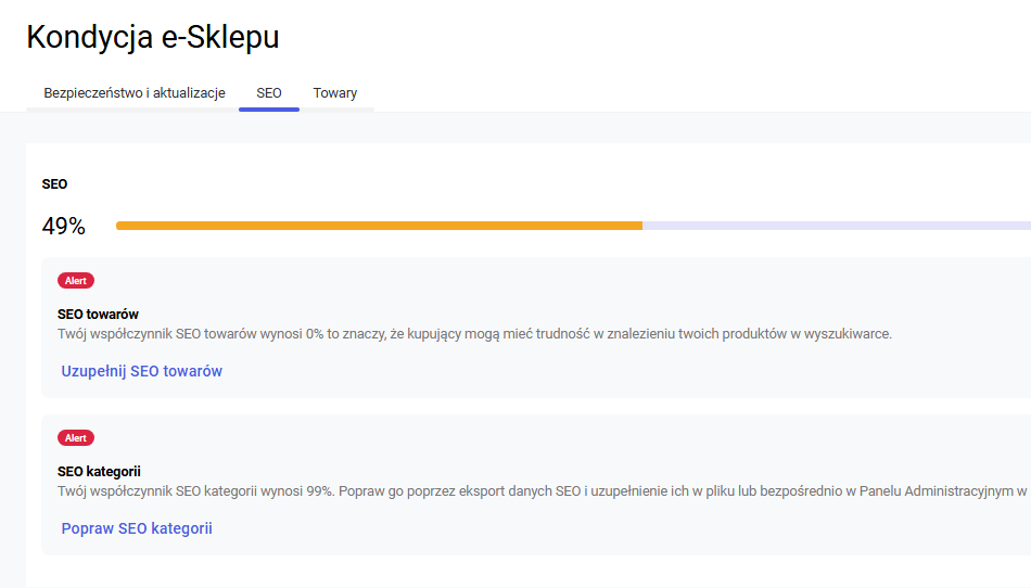 SEO w Panelu Comarch e-Sklep